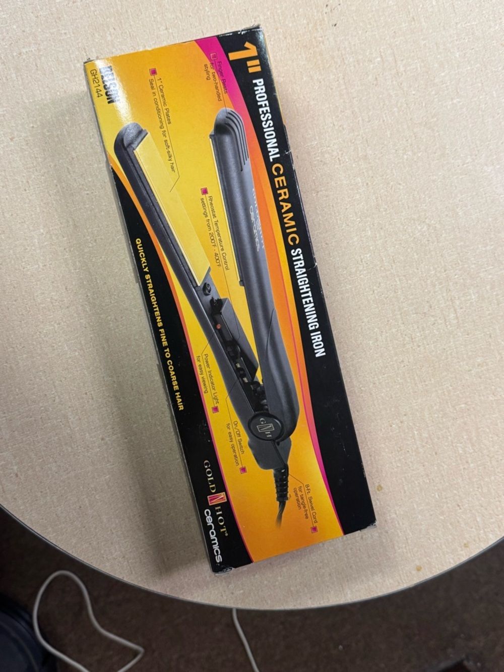 Professional Ceramic 1" Straightening Iron - Black